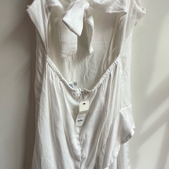 Francesca’s White Open Back, Ruffle Dress, Medium - Picture 7 of 10